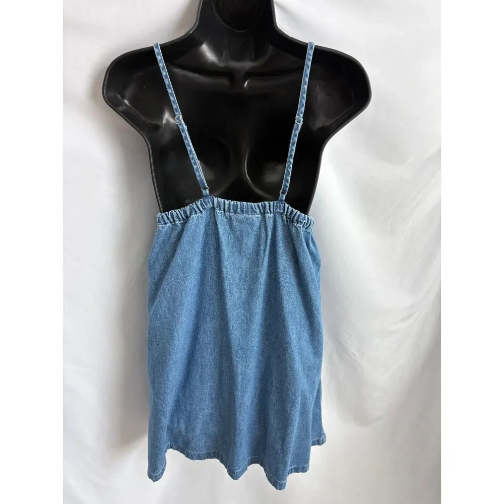 GAP NWT Denim Mini Dress Size S Tie Front Y2K 90s Classy Classic Summer Shift